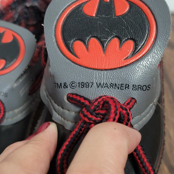 Warner Bros. 97' Batman Wellie Bootie Duck Shoes Lace Up Waterproof Rain Boot - Picture 2 of 8